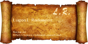 Lugosi Radamesz névjegykártya